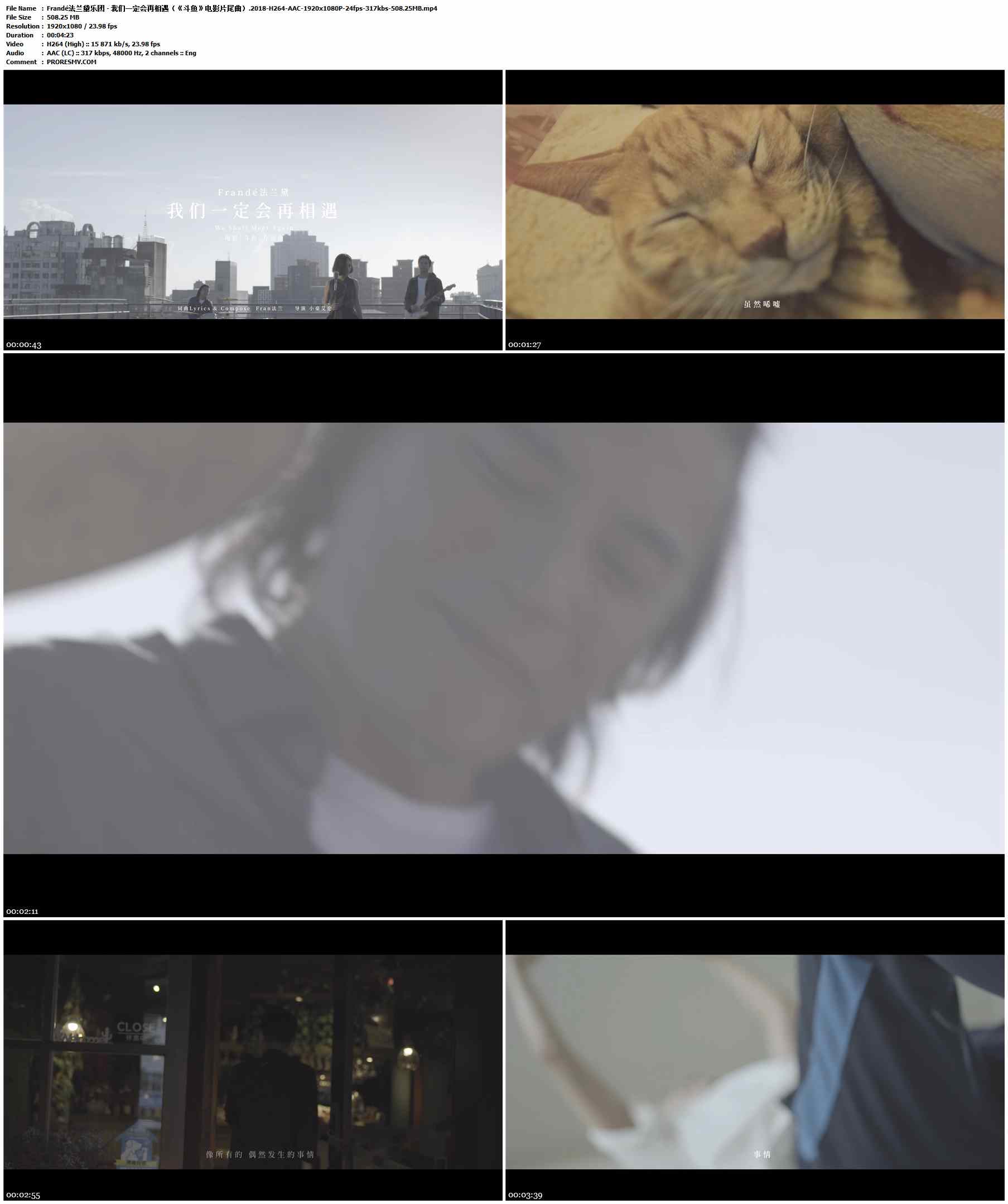 Frandé法兰黛乐团 - 我们一定会再相遇（《斗鱼》电影片尾曲）.2018-H264-AAC-1920x1080P-24fps-317kbs-508.25MB官方MV_高清MV